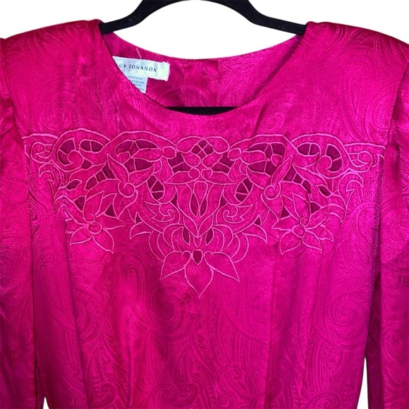 Nancy Johnson Vintage Silk Dress Size 8 - Picture 5 of 10